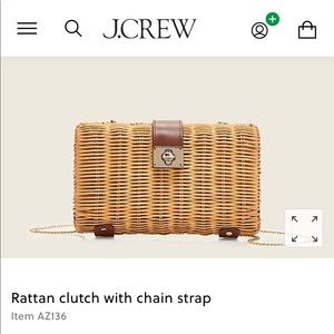 J. Crew rattan clutch with chain